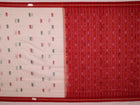 White cotton Bomkai saree with red butta pattern, full product view