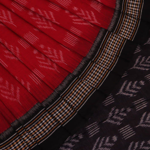 Sambalpuri Cotton Saree - Red