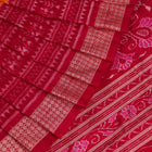 Handloom Yellow Sambalpuri Silk Saree with Pink border