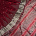 Handloom Maroon Sambalpuri Silk Saree with Grey border