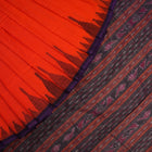 Handloom Orange Sambalpuri Cotton Saree with Blue border