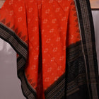 Handloom Orange Sambalpuri Cotton Dupatta with Black border