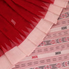 Handloom Red Sambalpuri Cotton Saree with White border