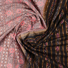 Full layout of the grey and black Sambalpuri cotton saree showcasing the complete weave and design.