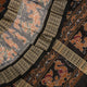 Full layout of green and black Sambalpuri cotton saree showcasing the complete pattern and motifs.