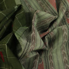 Full view of a green cotton Sambalpuri handloom Saree featuring butta pattern.