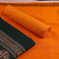 Green Butta Bomkai Cotton Dress Material with Yellow Border