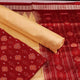 Detail of the Maroon and Off White Sambalpuri Silk Dress Material blouse piece with motifs.