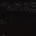 Full-length view of a maroon silk Khandua saree featuring intricate black motifs.
