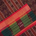 Full layout view of the multi-color striped Sambalpuri cotton saree with red border and pallu