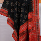 Handloom Black Sambalpuri Cotton Dupatta with Rust border