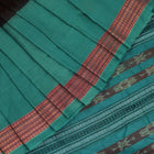 Handloom Brown Bomkai Cotton Saree with Green border