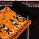 Handloom Yellow Sambalpuri Cotton Dress Material with Black border
