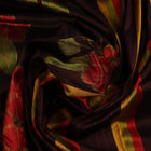 Full view of a brown and brown Khandua silk saree with intricate motif pattern.