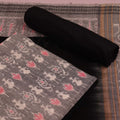 Grey Sambalpuri Cotton Dress Material with Black Border C31-06-05577