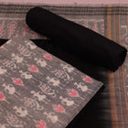 Handloom Grey Sambalpuri Cotton Dress Material with Black border