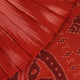 Styling view of a plain multi-color & rust Sambalpuri cotton saree.
