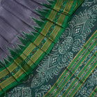Handloom Grey Khandua Silk Saree with Green border