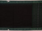 Black and green plain Sambalpuri cotton saree, gracefully draped.