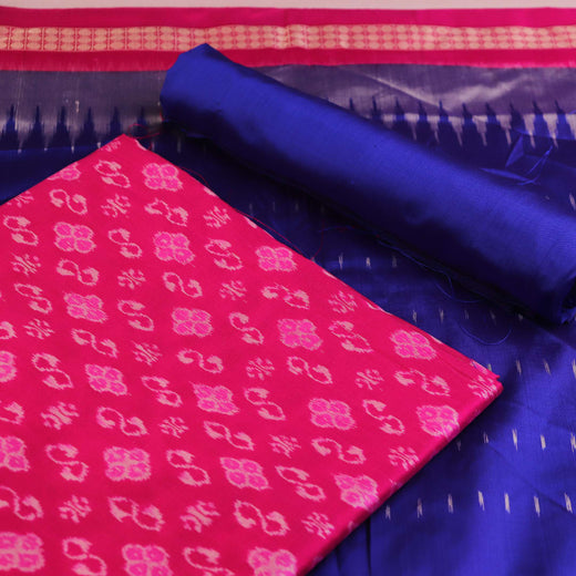 Pink Sambalpuri Silk Dress Material