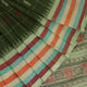 Full view of a green cotton Sambalpuri handloom Saree featuring butta pattern.