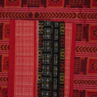 Full layout of the black and red Sambalpuri cotton saree displaying the complete pattern and border design.