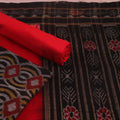 Black Sambalpuri Cotton Dress Material with Red Border C34-08-05863