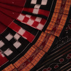 Handloom Maroon Sambalpuri Cotton Saree with Black border