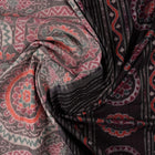 Full length flat layout of a brown and multi color Sambalpuri cotton saree highlighting the complete pattern.