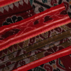 Green and Red Cotton Sambalpuri Saree Draped in a Stylized Manner