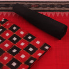 Handloom Black Sambalpuri Cotton Dress Material with Red border