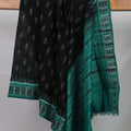 Black Sambalpuri Cotton Dupatta with Green Border