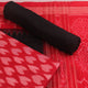 Detail of the Sambalpuri red-black cotton dress material blouse piece with motifs.