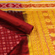 Maroon Pasapalli Sambalpuri handloom silk dress material blouse piece detail.