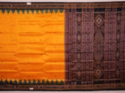 Fashionable Yellow and Blue Silk Khandua Saree with Butta Pattern and Elegant Draping Style