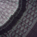 Grey Sambalpuri Cotton Saree with Blue Border P70-11-06069