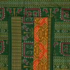 Full flat layout of the green Sambalpuri cotton saree displaying the complete body and pallu motifs