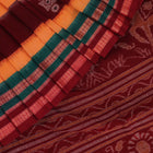 Handloom Yellow Bomkai Cotton Saree with Maroon border