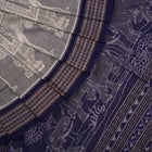 Handloom Grey Sambalpuri Cotton Saree with Blue border