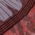 Grey Butta Sambalpuri Silk Saree with Maroon Border