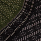 Handloom Green Sambalpuri Cotton Saree with Black border