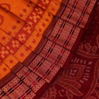 Handloom Yellow Sambalpuri Cotton Saree with Maroon border