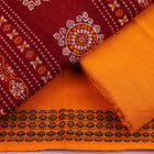 Bomkai cotton dress material blouse piece in maroon, featuring a subtle butta pattern.
