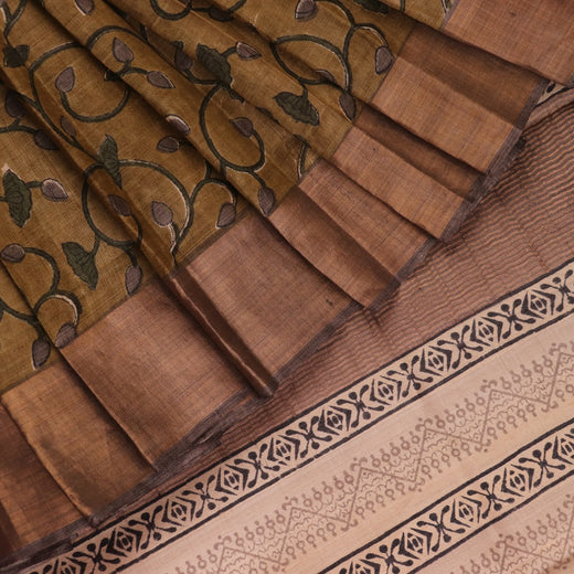 Tussar Tussar Silk Saree - Multi Color