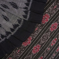 Grey Sambalpuri Cotton Saree with Black Border P69-12-06051