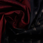 Full product view of maroon Tussar silk saree with plain pattern