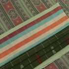 Full view of a green cotton Sambalpuri handloom Saree featuring butta pattern.