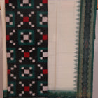 Detail of blouse piece for a Black and White Sambalpuri Cotton Pasapalli Dress Material.