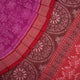 Full length view of the pink and red Sambalpuri cotton saree displaying the complete motif design.