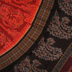 Handloom Orange Sambalpuri Cotton Saree with Black border